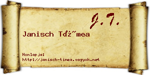Janisch Tímea névjegykártya